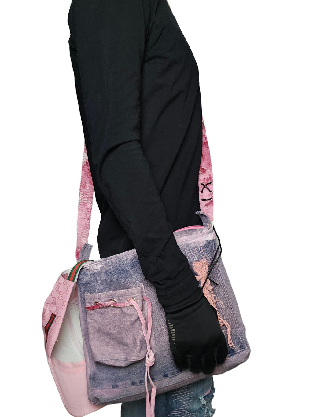 Pink tape slingbag